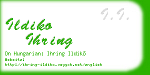 ildiko ihring business card